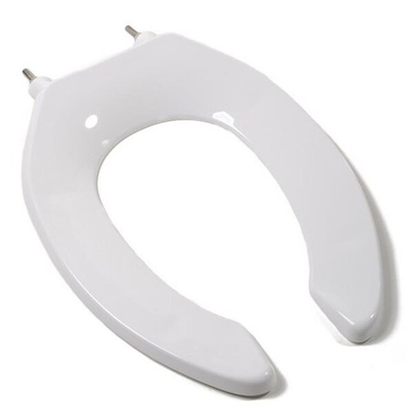 Plumbing Technologies Plumbing Technologies 4F1E3SSC-00AM Commercial Quality Elongated Toilet Seat with Stainless Steel Hinges Post & Antimicrobial; White 4F1E3SSC-00AM - main